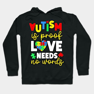 Autism Mom Mother Mama Autism Is Proof Love Needs No Words Hoodie